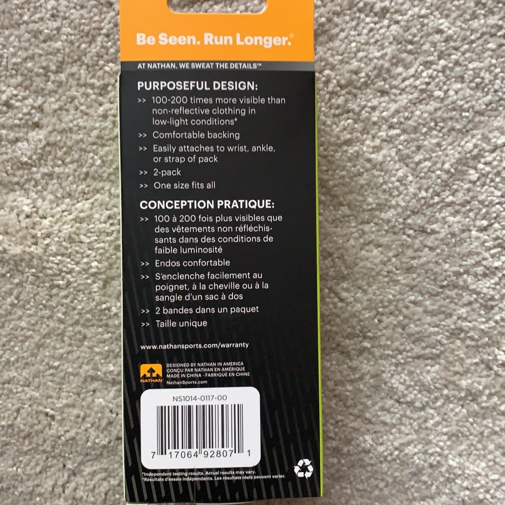 NATHAN REFLEX REFLECTIVE SNAP BANDS 2-PACK ORANGE - Picture 5 of 6